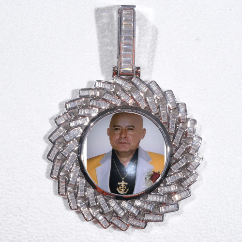 Large 3D Baguette Custom Picture Pendant