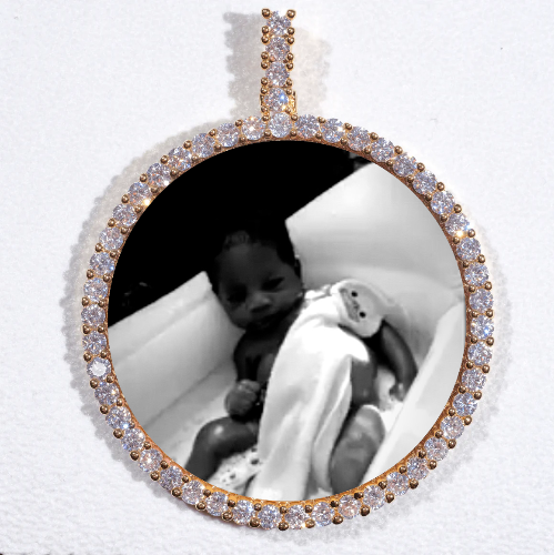 LARGE 3D CIRCLE CUSTOM PICTURE PENDANT