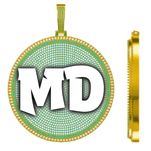 CUSTOM LETTER NECKLACE 3D BIG DISC