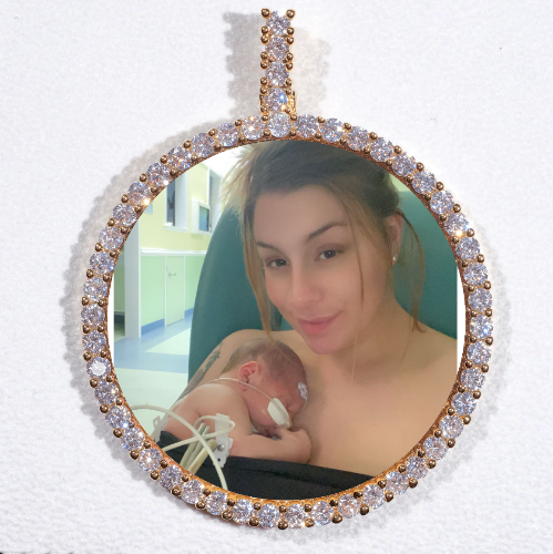 LARGE 3D CIRCLE CUSTOM PICTURE PENDANT