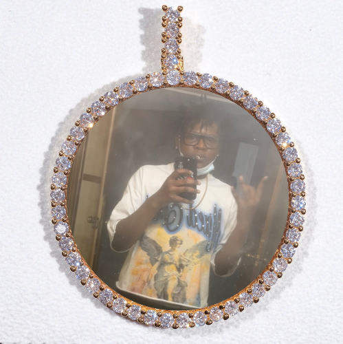 LARGE 3D CIRCLE CUSTOM PICTURE PENDANT