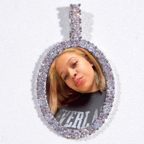 Large 3D Oval Custom Picture Pendant