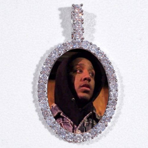 Large 3D Oval Custom Picture Pendant