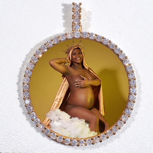 LARGE 3D CIRCLE CUSTOM PICTURE PENDANT