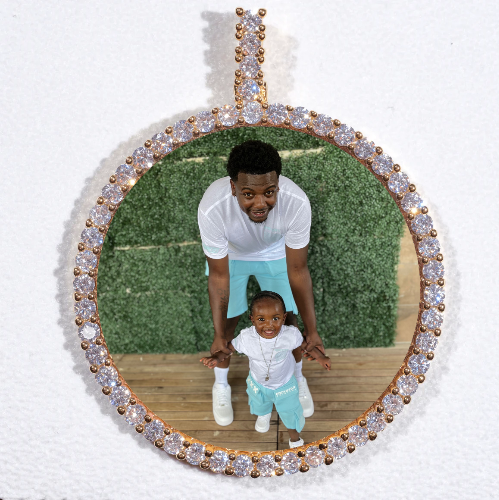 LARGE 3D CIRCLE CUSTOM PICTURE PENDANT