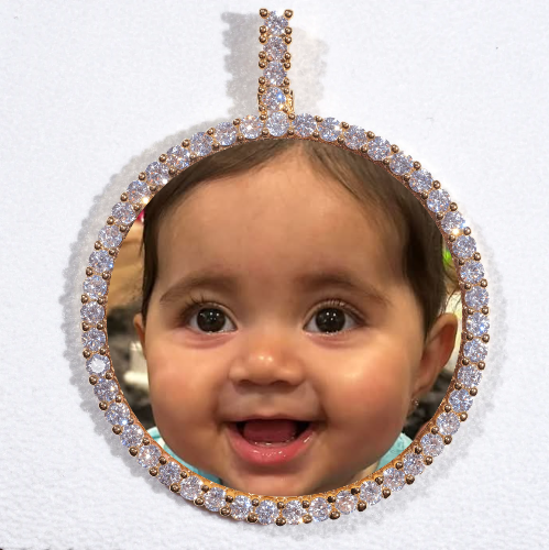LARGE 3D CIRCLE CUSTOM PICTURE PENDANT