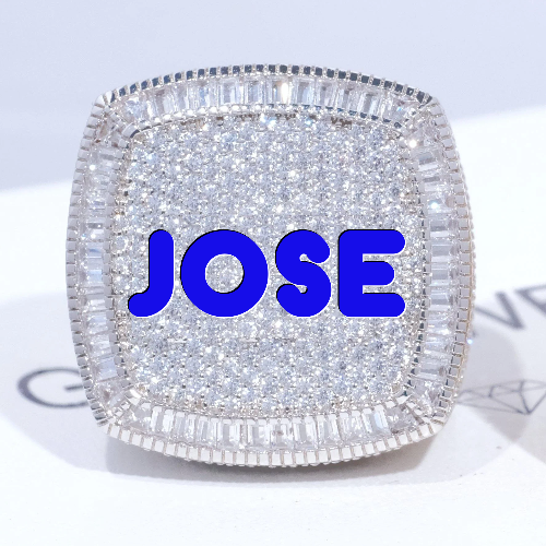 CUSTOM LETTER 3D ICED RING