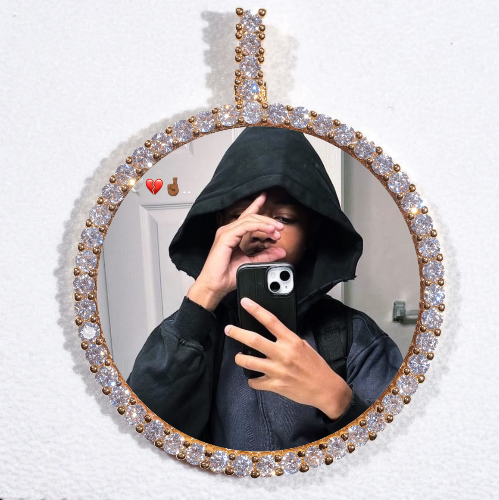 LARGE 3D CIRCLE CUSTOM PICTURE PENDANT
