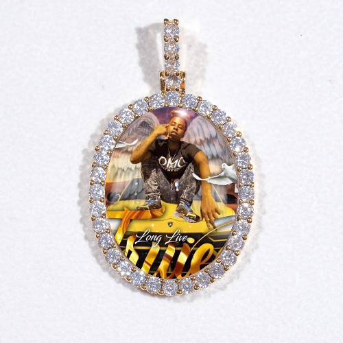 3D Oval Custom Picture Pendant