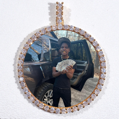 LARGE 3D CIRCLE CUSTOM PICTURE PENDANT