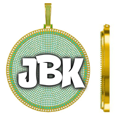 CUSTOM LETTER NECKLACE 3D BIG DISC