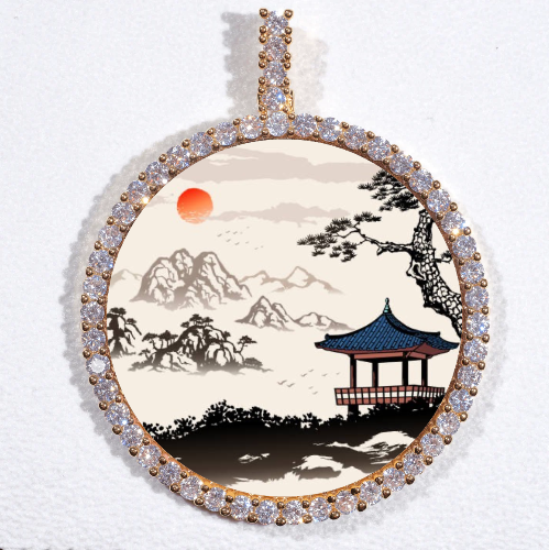 LARGE 3D CIRCLE CUSTOM PICTURE PENDANT