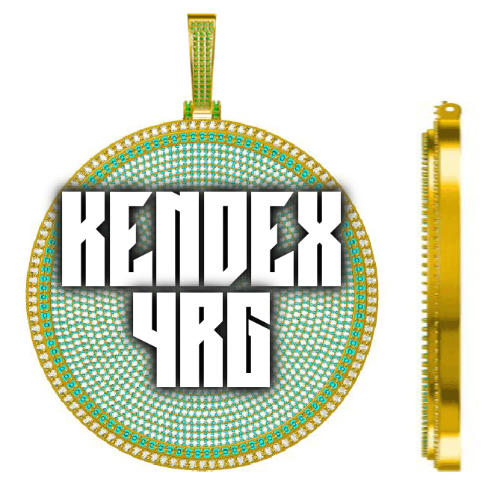CUSTOM LETTER NECKLACE 3D BIG DISC