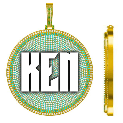 CUSTOM LETTER NECKLACE 3D BIG DISC