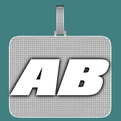 CUSTOM LETTER NECKLACE 3D BIG SQUARE