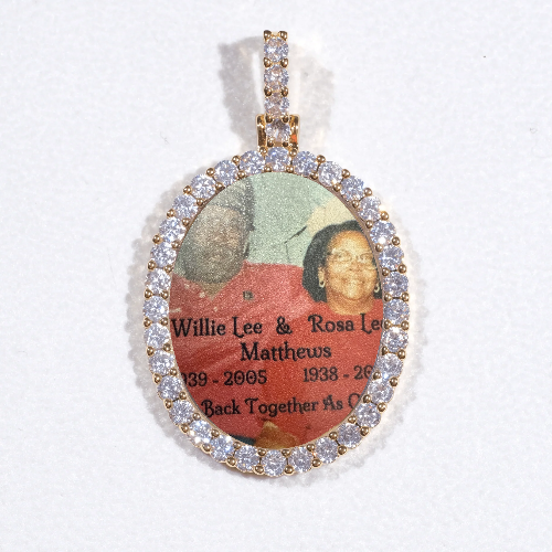3D Oval Custom Picture Pendant