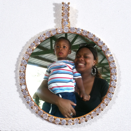 LARGE 3D CIRCLE CUSTOM PICTURE PENDANT