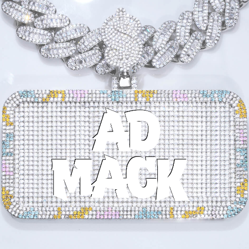 CUSTOM LETTER NECKLACE 3D COLORFUL SQUARE