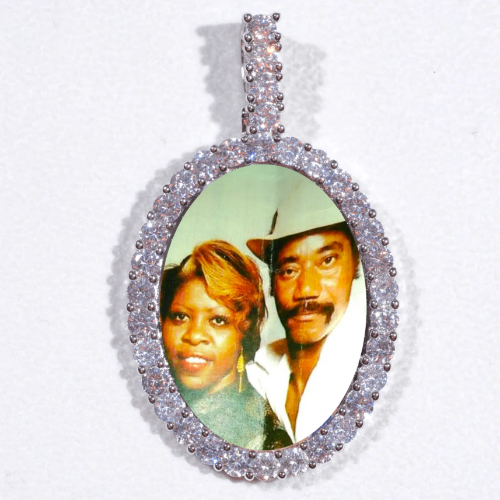 Large 3D Oval Custom Picture Pendant