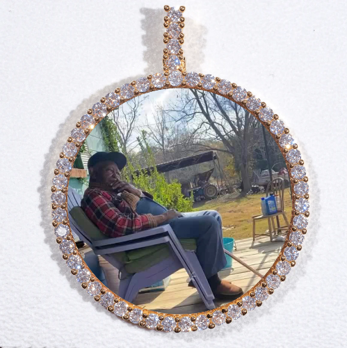 LARGE 3D CIRCLE CUSTOM PICTURE PENDANT