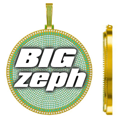 CUSTOM LETTER NECKLACE 3D BIG DISC