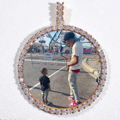 LARGE 3D CIRCLE CUSTOM PICTURE PENDANT