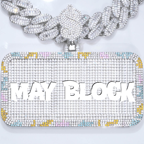 CUSTOM LETTER NECKLACE 3D COLORFUL SQUARE