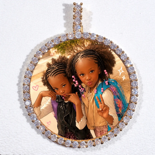 LARGE 3D CIRCLE CUSTOM PICTURE PENDANT