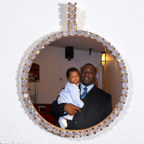 LARGE 3D CIRCLE CUSTOM PICTURE PENDANT