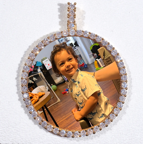 LARGE 3D CIRCLE CUSTOM PICTURE PENDANT