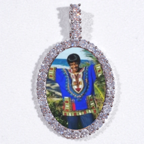 Large 3D Oval Custom Picture Pendant