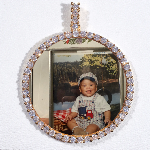 LARGE 3D CIRCLE CUSTOM PICTURE PENDANT
