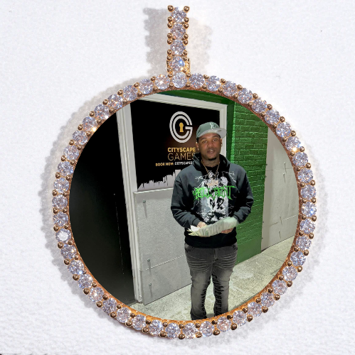 LARGE 3D CIRCLE CUSTOM PICTURE PENDANT
