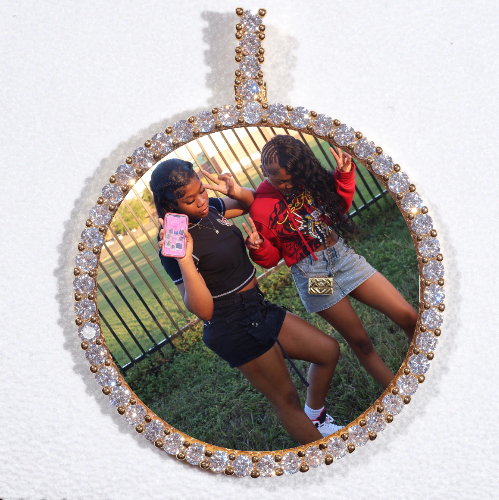 LARGE 3D CIRCLE CUSTOM PICTURE PENDANT