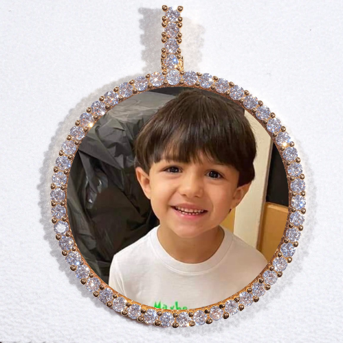 LARGE 3D CIRCLE CUSTOM PICTURE PENDANT