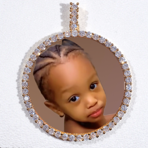 LARGE 3D CIRCLE CUSTOM PICTURE PENDANT