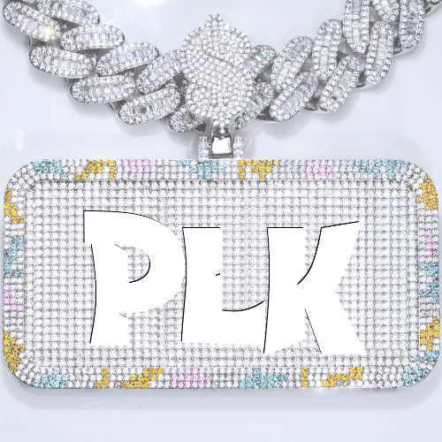 CUSTOM LETTER NECKLACE 3D COLORFUL SQUARE