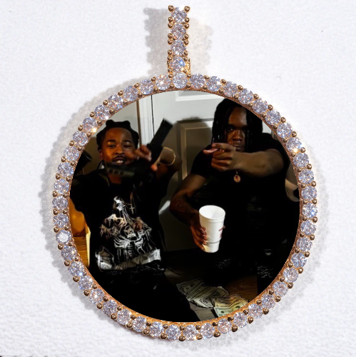 LARGE 3D CIRCLE CUSTOM PICTURE PENDANT