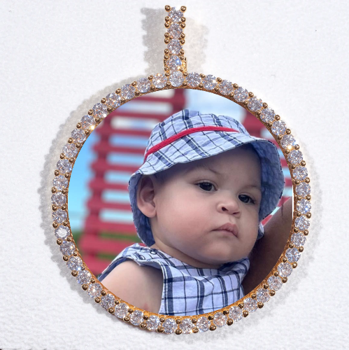 LARGE 3D CIRCLE CUSTOM PICTURE PENDANT