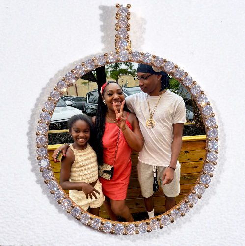 LARGE 3D CIRCLE CUSTOM PICTURE PENDANT