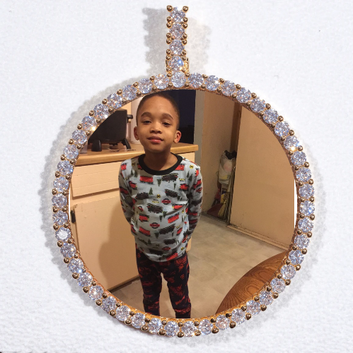 LARGE 3D CIRCLE CUSTOM PICTURE PENDANT