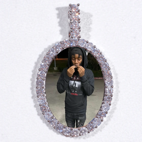 Large 3D Oval Custom Picture Pendant