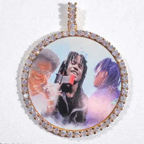 LARGE 3D CIRCLE CUSTOM PICTURE PENDANT