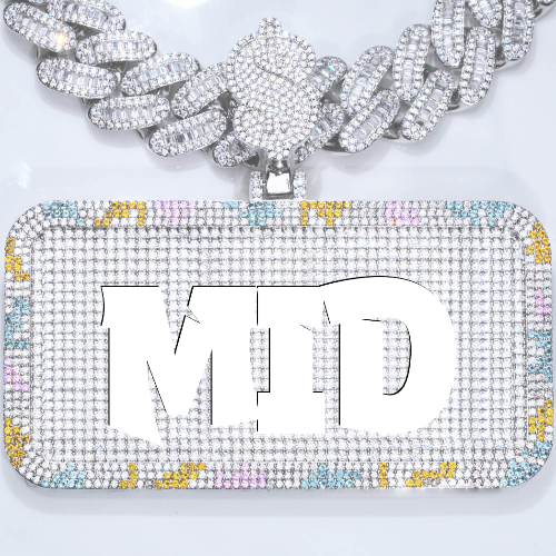 CUSTOM LETTER NECKLACE 3D COLORFUL SQUARE