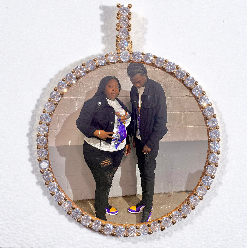 LARGE 3D CIRCLE CUSTOM PICTURE PENDANT