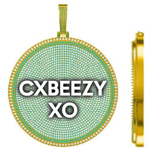 CUSTOM LETTER NECKLACE 3D BIG DISC