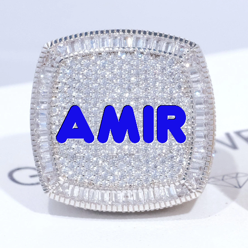 CUSTOM LETTER 3D ICED RING