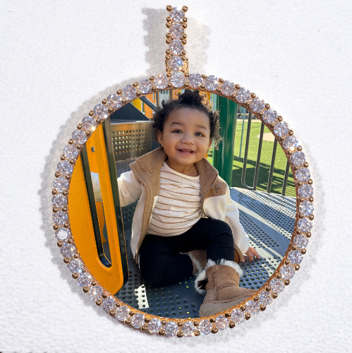 LARGE 3D CIRCLE CUSTOM PICTURE PENDANT