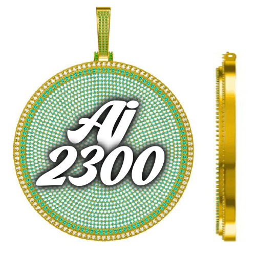 CUSTOM LETTER NECKLACE 3D BIG DISC