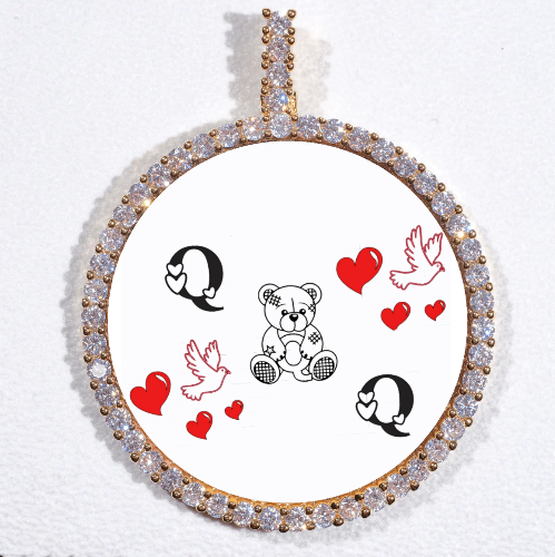 LARGE 3D CIRCLE CUSTOM PICTURE PENDANT